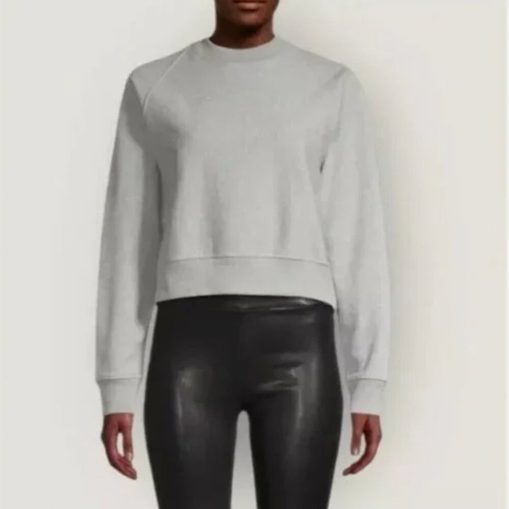 Thakoon Crew Neck Crop Sweatshirt Heather Grey